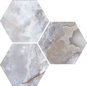 Treasure Blue Dream Onyx 6" Carved Hexagon |  Carpet Barn Carpet One Inc.
