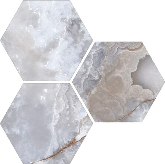 Treasure Blue Dream Onyx 6" Carved Hexagon |  Carpet Barn Carpet One Inc.