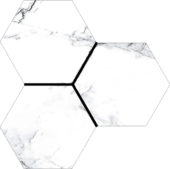 Treasure Ice White Marble 6" Carved Hexagon |  Carpet Barn Carpet One Inc.