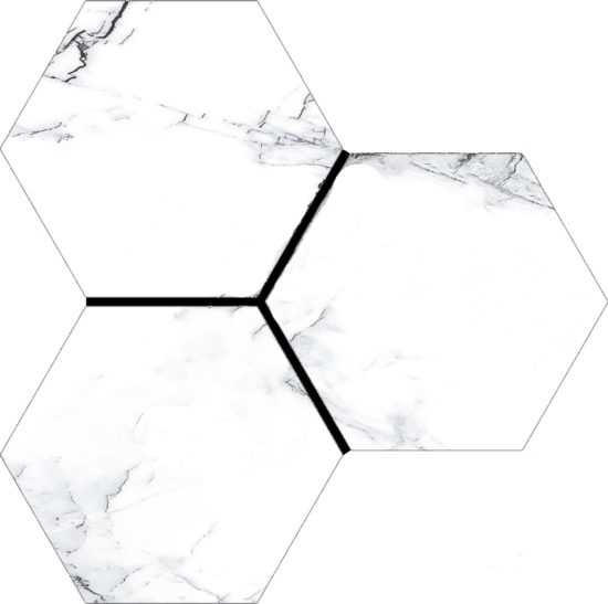 Treasure Ice White Marble 6" Carved Hexagon |  Carpet Barn Carpet One Inc.