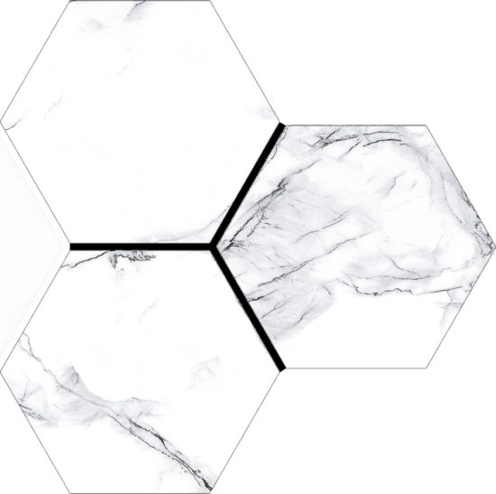 Treasure Ice White Marble 6" Carved Hexagon |  Carpet Barn Carpet One Inc.