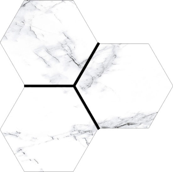 Treasure Ice White Marble 6" Carved Hexagon |  Carpet Barn Carpet One Inc.