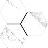 Treasure Ice White Marble 6" Carved Hexagon |  Carpet Barn Carpet One Inc.