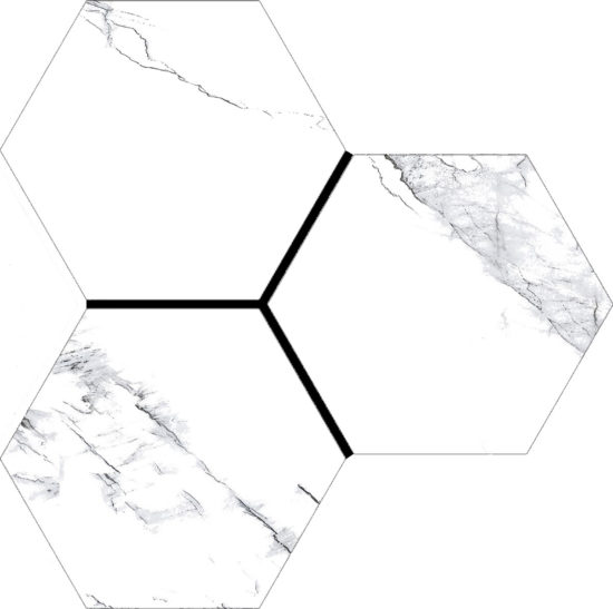 Treasure Ice White Marble 6" Carved Hexagon |  Carpet Barn Carpet One Inc.