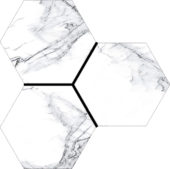 Treasure Ice White Marble 6" Carved Hexagon |  Carpet Barn Carpet One Inc.