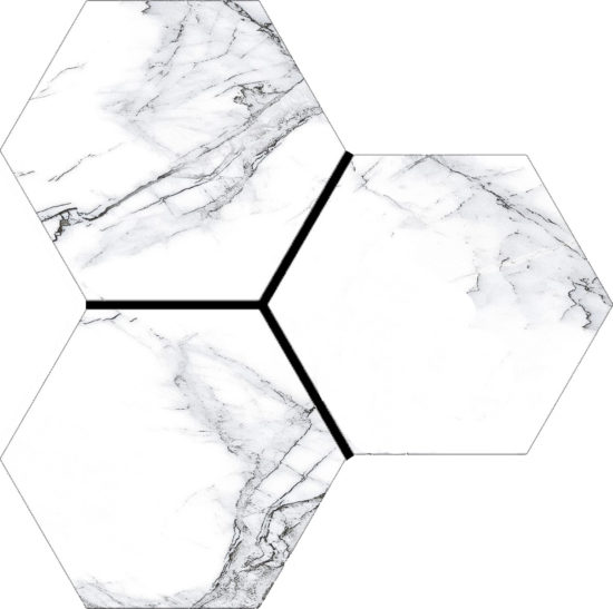 Treasure Ice White Marble 6" Carved Hexagon |  Carpet Barn Carpet One Inc.