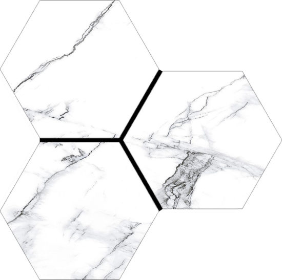 Treasure Ice White Marble 6" Carved Hexagon |  Carpet Barn Carpet One Inc.