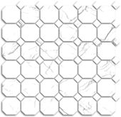 Treasure Ice White Marble Polished Octagon/Dot Mosaic |  Carpet Barn Carpet One Inc.