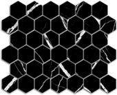 Treasure Midnight Nero 2x2 Polished Hexagon Mosaic |  Carpet Barn Carpet One Inc.