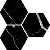 Treasure Midnight Nero 6" Carved Hexagon |  Carpet Barn Carpet One Inc.