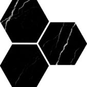 Treasure Midnight Nero 6" Carved Hexagon |  Carpet Barn Carpet One Inc.
