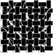 Treasure Midnight Nero Polished Basketweave Mosaic |  Carpet Barn Carpet One Inc.