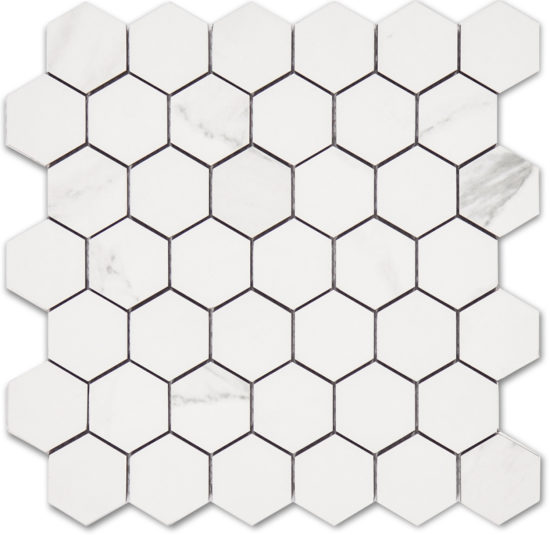 Treasure Statuario 2x2 Polished Hexagon Mosaic |  Carpet Barn Carpet One Inc.