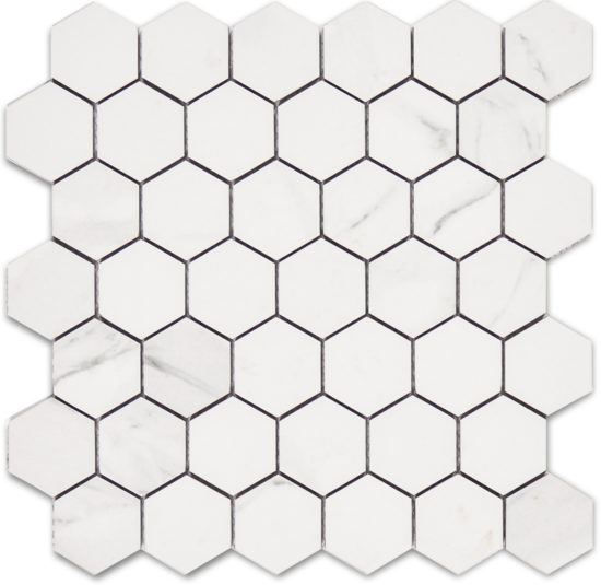 Treasure Statuario 2x2 Polished Hexagon Mosaic |  Carpet Barn Carpet One Inc.