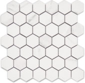 Treasure Statuario 2x2 Polished Hexagon Mosaic |  Carpet Barn Carpet One Inc.