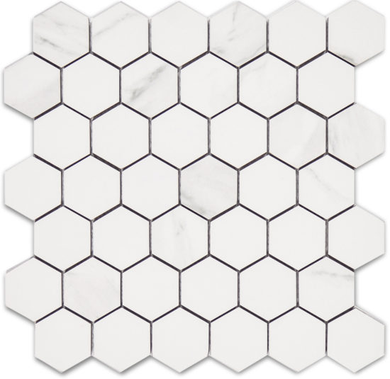 Treasure Statuario 2x2 Polished Hexagon Mosaic |  Carpet Barn Carpet One Inc.