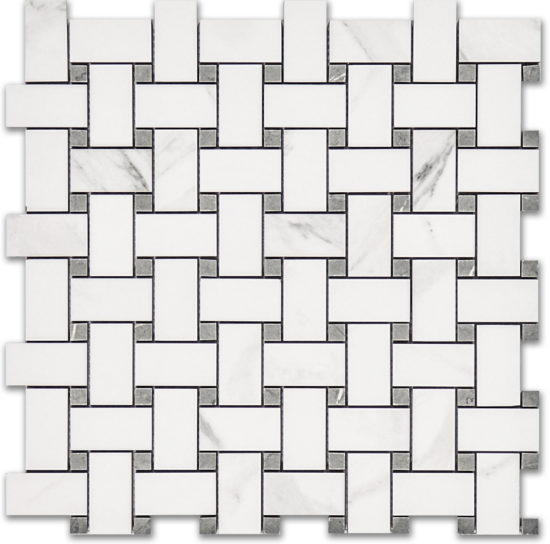 Treasure Statuario Polished Basketweave Mosaic |  Carpet Barn Carpet One Inc.
