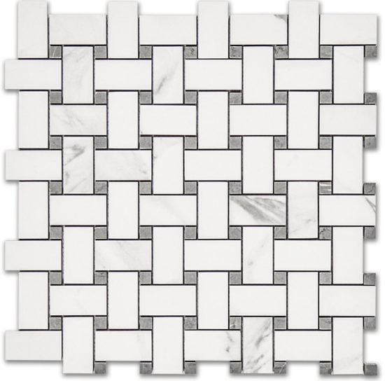 Treasure Statuario Polished Basketweave Mosaic |  Carpet Barn Carpet One Inc.
