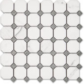 Treasure Statuario Polished Octagon/Dot Mosaic |  Carpet Barn Carpet One Inc.