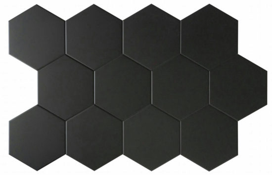Vida 5.5X6.3” Black Hexagon |  Carpet Barn Carpet One Inc.