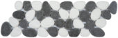 White & Black Reconstituted Pebble Interlocking Mosaic |  Carpet Barn Carpet One Inc.