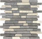 White Grey Broken Brick Marble Interlocking Mosaic |  Carpet Barn Carpet One Inc.