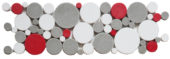 White Grey Red Penny Rounds Interlocking Border |  Carpet Barn Carpet One Inc.