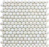 White Penny Round Pebbles Glass Mosaic |  Carpet Barn Carpet One Inc.
