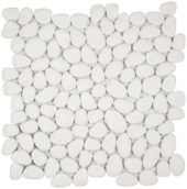 White Reconstituted Pebble Interlocking Mosaic |  Carpet Barn Carpet One Inc.