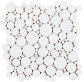 White Reconstituted Round Interlocking Mosaic |  Carpet Barn Carpet One Inc.