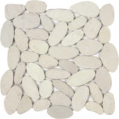 White Xl Sliced Matte Pebble Interlocking Mosaic |  Carpet Barn Carpet One Inc.