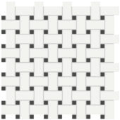 White w/Retro Black Matte Basketweave Mosaic |  Carpet Barn Carpet One Inc.