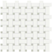 White w/Soft Sage Matte Basketweave Mosaic |  Carpet Barn Carpet One Inc.
