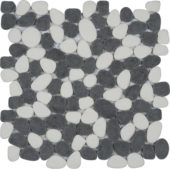 White&Black Reconstituted Pebble Interlocking Mosaic |  Carpet Barn Carpet One Inc.