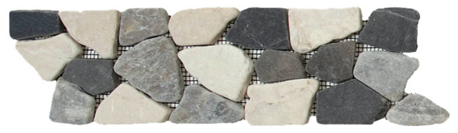 White/Grey/Black Opus Mosaic Interlocking Border |  Carpet Barn Carpet One Inc.