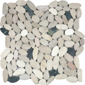 White/Pink/Beige/Black Sliced Matte Pebble Interlocking Mosaic |  Carpet Barn Carpet One Inc.