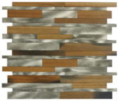 Wood / Silver Aluminum Baguette Interlocking Mosaic |  Carpet Barn Carpet One Inc.