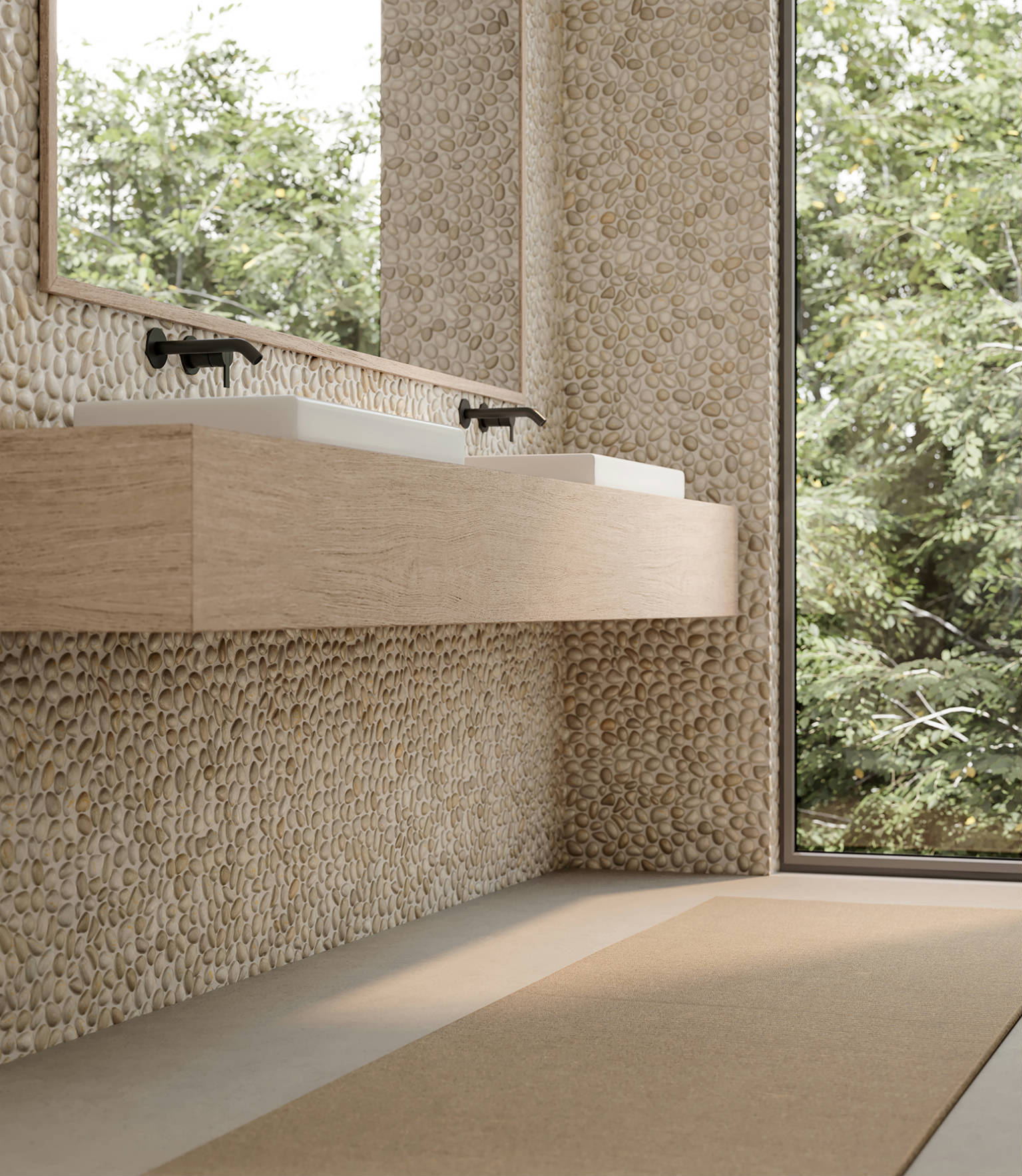 Zen Fiji Cream Natural Pebble Matte Mosaic 2 |  Carpet Barn Carpet One Inc.