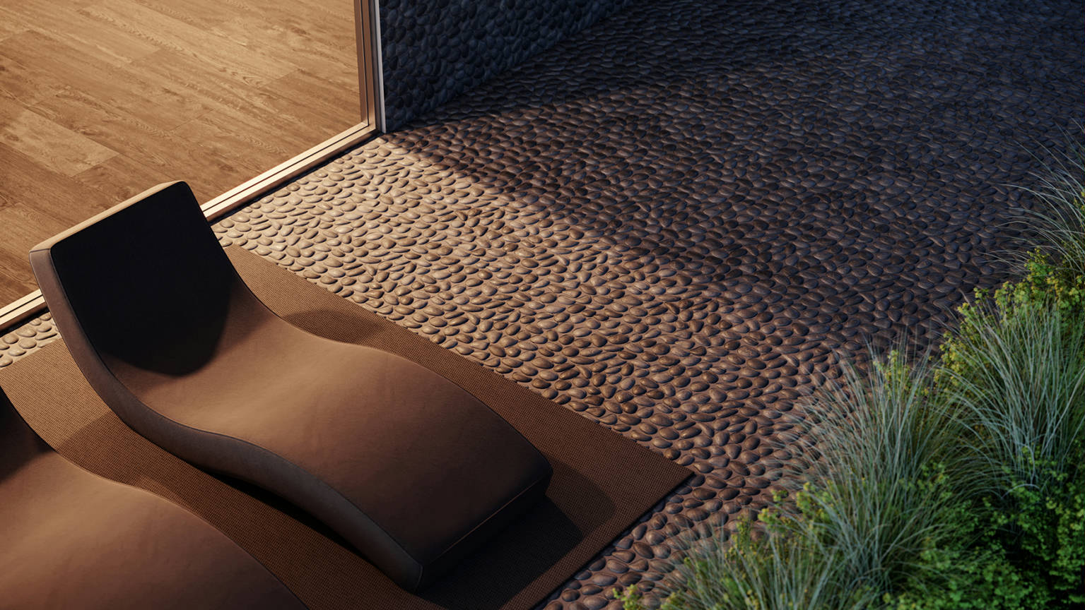 Zen Tahitian Black Sand Natural Pebble Matte Mosaic 2  |  Carpet Barn Carpet One Inc.